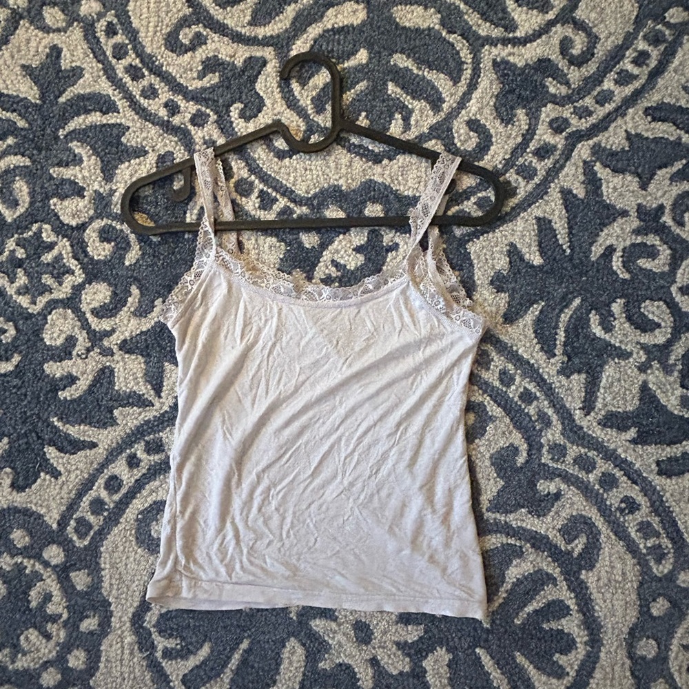 Delicate feminine lace white tank
